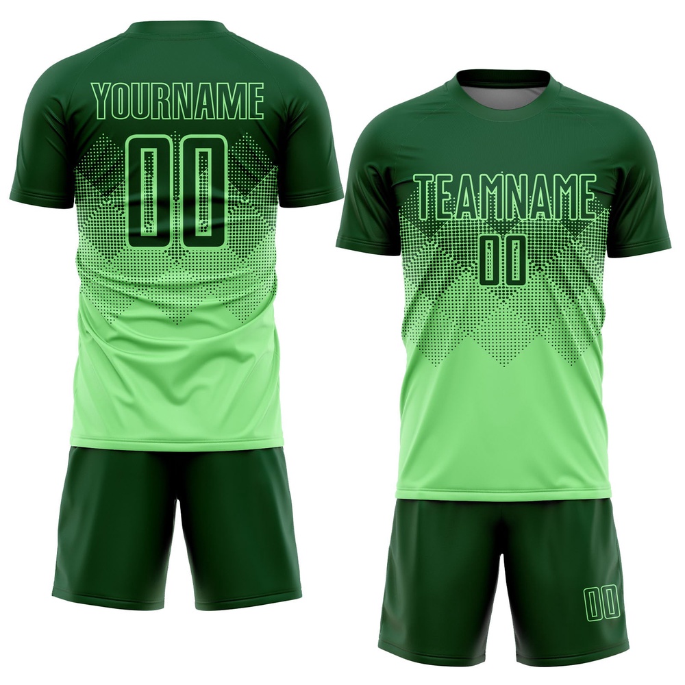 Pea Green Green Sublimation Soccer Uniform Jersey, Custom Team Soccer Jersey Shirt