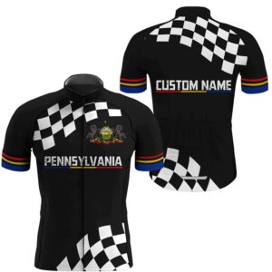 Pennsylvania Men Women Cycling Jersey Black Bike&hellip;