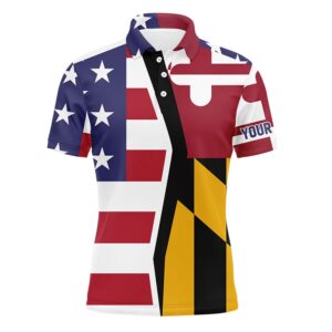 Personalized American Flag Maryland Patriot Golf White&hellip;