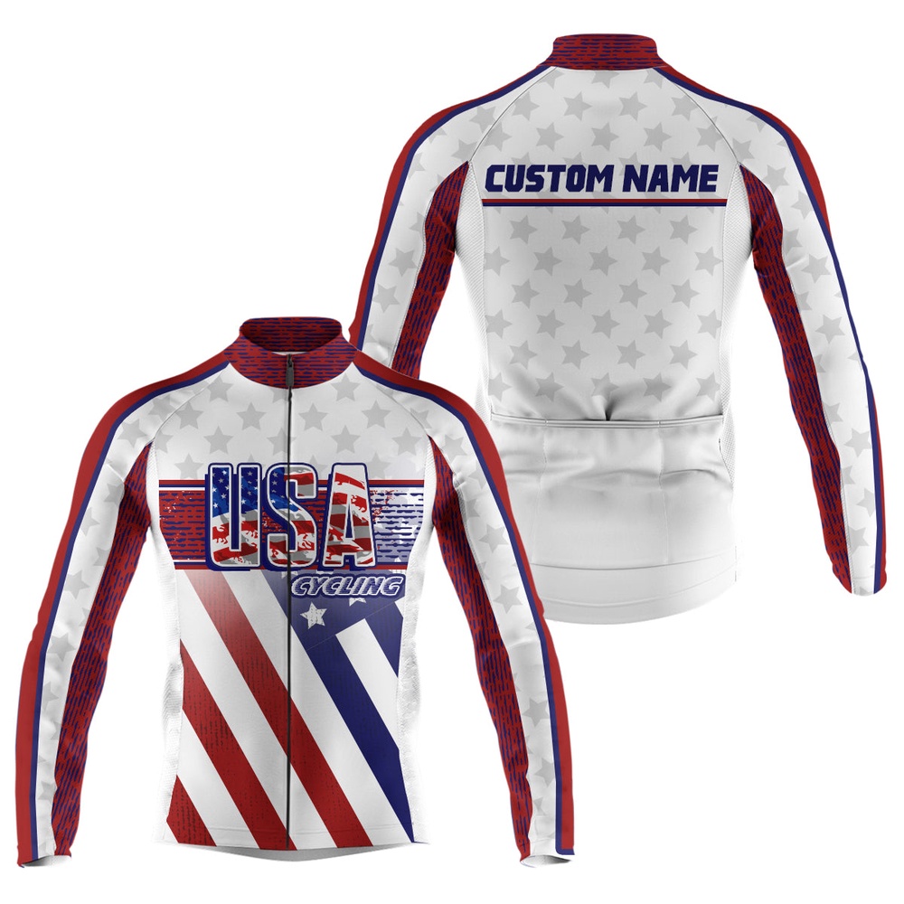 Personalized American Men Women Cycling Jersey With 3 Pockets Full Zipper Usa Bike Shirts, Custom Mono Cycling Jersey Personalized American Men Women Cycling Jersey With 3 Pockets Full Zipper Usa Bike Shirts, Custom Mono Cycling Jersey