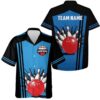 Personalized Beige And Black Retro Bowling Hawaiian Shirts, Custom Team Bowling Hawaiian Shirt