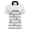 Personalized Black Halloween Pattern White Men’s Golf Polo Shirts Custom Halloween Golf Gift, Golf Polo Shirt, Golf Shirts