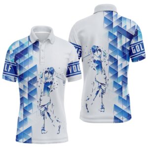 Personalized Blue Camo Golf Polo Shirts For&hellip;
