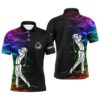 Personalized D All Over Print Skull Men’s Golf Polo Shirt Navy Black Golf Shirts For Men, Golf Polo Shirt, Golf Shirts