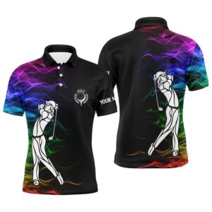 Personalized Colorful Rainbow Smoke Pattern Black Men’s&hellip;