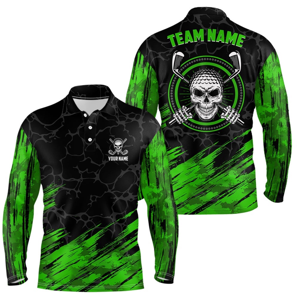Personalized D All Over Print Skull Men’s Golf Polo Shirt, Green & Black Golf Shirts For Men, Golf Polo Shirt, Golf Shirts Personalized D All Over Print Skull Men’s Golf Polo Shirt, Green & Black Golf Shirts For Men, Golf Polo Shirt, Golf Shirts