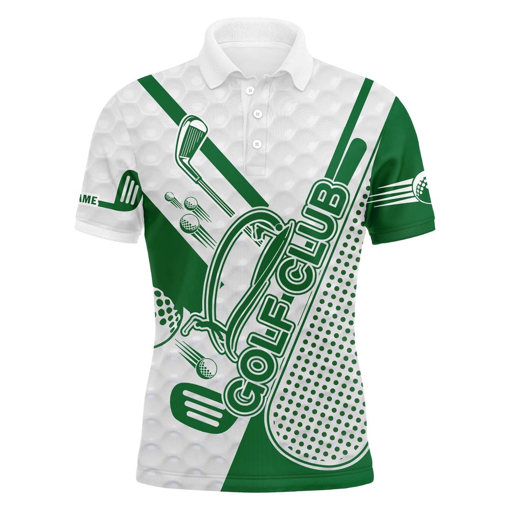 Personalized Green Golf Club Polo Shirts Custom Name All Over Print Golf Shirt, Golf Polo Shirt, Golf Shirts