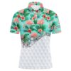 Personalized Green Tropical Pink Flamingo Pattern Custom Men’s Men’s Golf Wears, Golf Polo Shirt, Golf Shirts