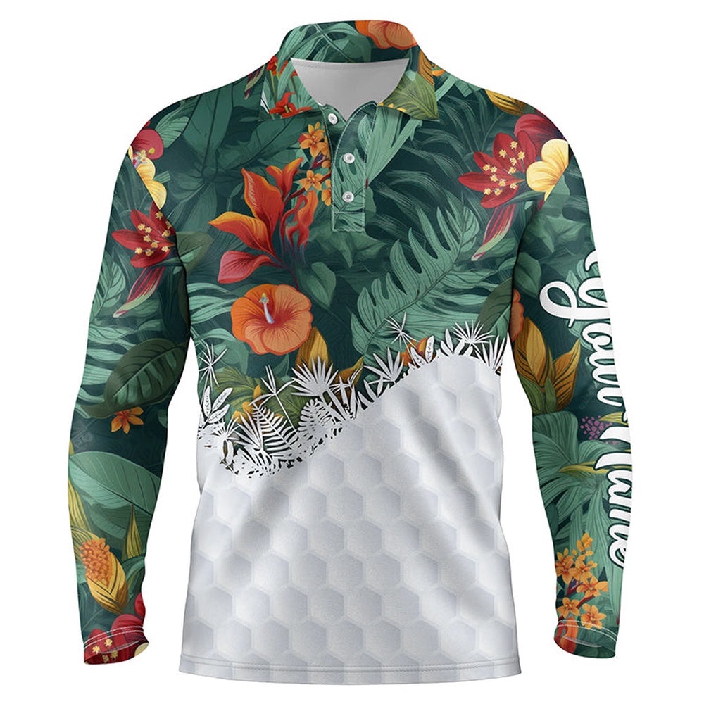 Personalized Green Tropical Plants And Flowers Pattern Men’s Golf Polo Shirts Best Men’s Golf Wears, Golf Polo Shirt, Golf Shirts Personalized Green Tropical Plants And Flowers Pattern Men’s Golf Polo Shirts Best Men’s Golf Wears, Golf Polo Shirt, Golf Shirts