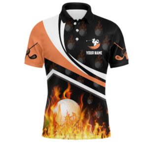 Personalized Men’s Golf Ball Fire Flame Orange&hellip;