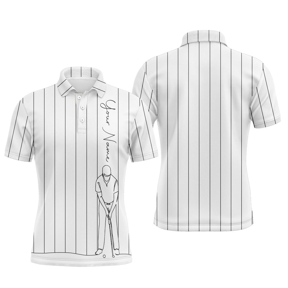 Personalized Men’s Golf Polo Shirts Custom Name Golf Tops Men’s For Men White, Golf Polo Shirt, Golf Shirts