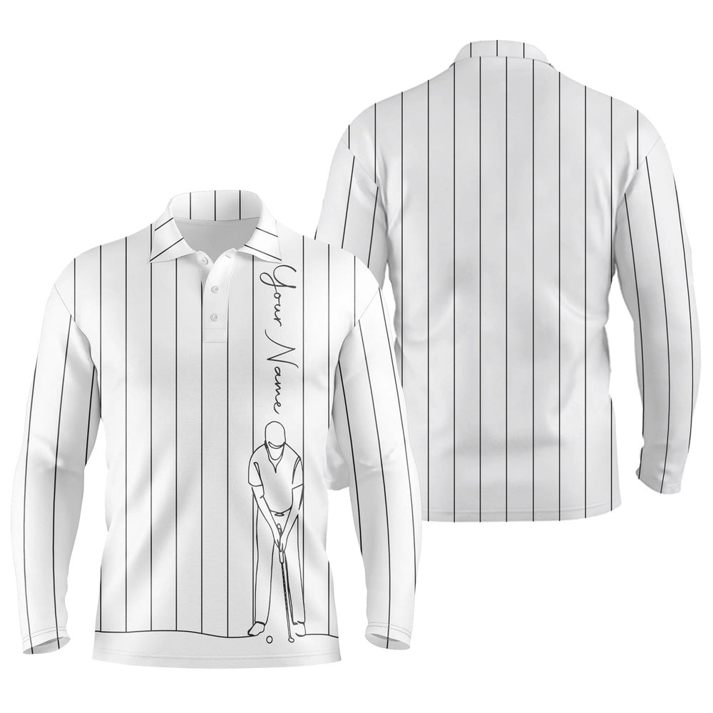Personalized Men’s Golf Polo Shirts Custom Name Golf Tops Men’s For Men White, Golf Polo Shirt, Golf Shirts