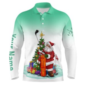Personalized Mint Christmas Santa Golf Men s Polo Shirt Custom Funny Golf Shirts For Men Golf Gifts Golf Polo Shirt Golf Shirts 2 s2ltky.jpg