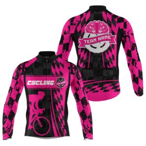 Personalized Pink Men Cycling Team Jersey Biking&hellip;