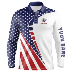 Personalized Red White And Blue Golf Polos Shirts For Men s Custom American Flag Patriot Golf Wears Golf Polo Shirt Golf Shirts 2 hzukh9.jpg