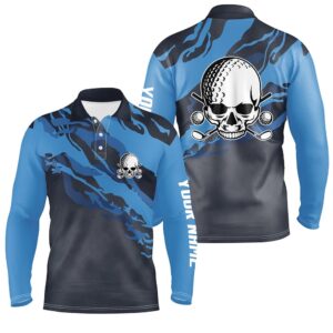 Personalized Skull Dark Blue Men s Golf Polo Shirt Scary Golf Shirts For Men Funny Golf Gifts Golf Polo Shirt Golf Shirts 2 b1btw1.jpg