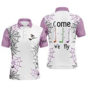 Personalized Spider Web Halloween Men’s Golf Polo&hellip;