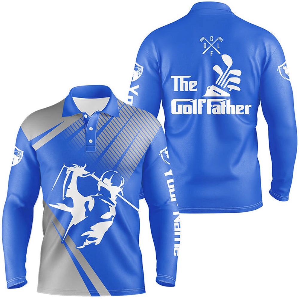 Personalized The Golf Father Polo Shirts For Men Blue Golf Shirts, Gifts For Golf Lovers, Golf Polo Shirt, Golf Shirts Personalized The Golf Father Polo Shirts For Men Blue Golf Shirts, Gifts For Golf Lovers, Golf Polo Shirt, Golf Shirts