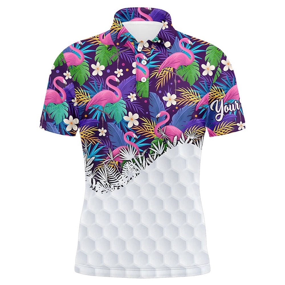 Personalized Tropical Colorful Flamingo Pattern Men’s Golf Polo Shirts Best Men’s Golf Wears, Golf Polo Shirt, Golf Shirts