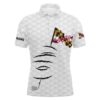Personalized White Golf Polos Shirt For Men Pink Ribbon Breast Cancer Awareness Men’s Golf Top, Golf Polo Shirt, Golf Shirts