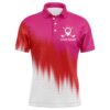 Pink And White Golf Shirt Custom Name Men’s Men’s Pink Golf Polo, Golfer Gifts, Golf Polo Shirt, Golf Shirts