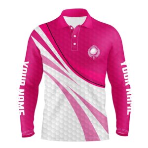 Pink And White Golf Shirt Custom Name&hellip;