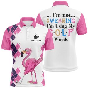 Pink Argyle Pattern Flamingo Custom Men’s Golf&hellip;