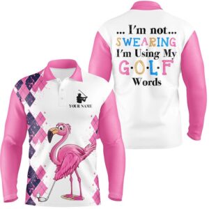 Pink Argyle Pattern Flamingo Custom Men’s Golf&hellip;