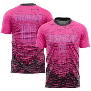 Pink Black Light Blue Sublimation Soccer Uniform&hellip;