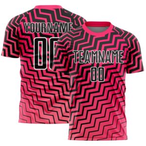 Pink Black White Geometric Lines Sublimation Soccer&hellip;