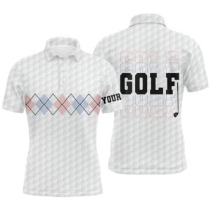 Pink Blue Argyle Pattern Men’s Golf Polo&hellip;
