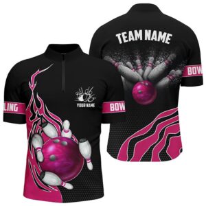 Pink Flame Bowling Jersey For Men Bowling&hellip;