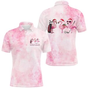Pink Flamingo Christmas Men Golf Polo Shirts&hellip;