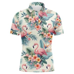 Pink Flamingo Tropical Men’s Golf Polo Shirts&hellip;