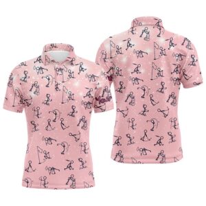 Pink Galaxy Seamless Men’s Golf Polo Shirts&hellip;