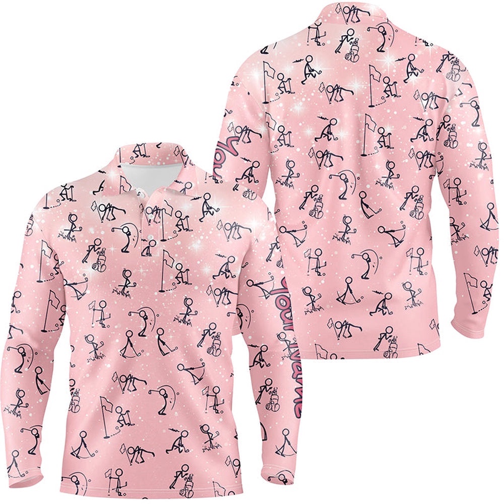 Pink Galaxy Seamless Men’s Golf Polo Shirts Custom Funny Golf Shirts For Men Cute Golf Gifts, Golf Polo Shirt, Golf Shirts