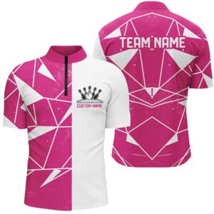 Pink Geometric Unisex Bowling Team Shirts, Bowling&hellip;