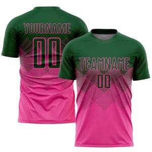 Pink Green Sublimation Soccer Uniform Jersey, Custom&hellip;