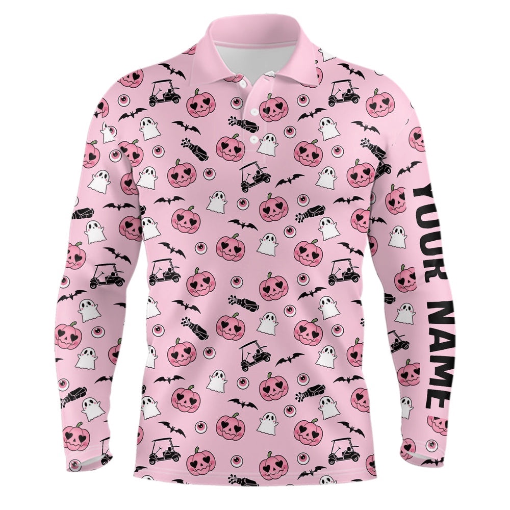 Pink Halloween Men’s Golf Polo Shirts Custom Golf Shirts For Men Cute Halloween Golf Gifts, Golf Polo Shirt, Golf Shirts Pink Halloween Men’s Golf Polo Shirts Custom Golf Shirts For Men Cute Halloween Golf Gifts, Golf Polo Shirt, Golf Shirts