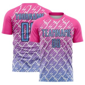 Pink Light Blue Black Lightning Sublimation Soccer&hellip;