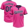 Pink Pink Black 3D Pattern Two Button Unisex Softball Jersey, Custom Team Softball Jersey
