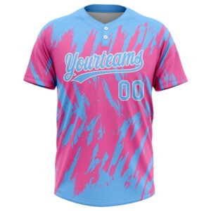 Pink Powder Blue White 3D Pattern Two Button Unisex Softball Jersey Custom Team Softball Jersey 2 kd3vmk.jpg
