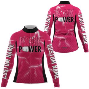 Pink Power Cycling Jersey Womens Bike Shirts Girls Breathable Biking Tops With 3 Pockets And Zipper Custom Mono Cycling Jersey 2 bp0fkg.jpg