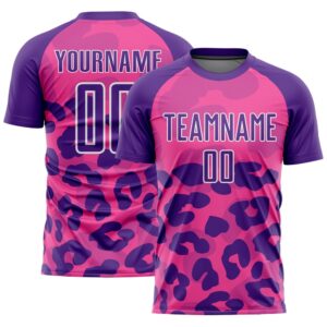 Pink Purple White Animal Print Sublimation Soccer&hellip;
