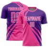 Pink Purple White Animal Print Sublimation Soccer Uniform Jersey, Custom Team Soccer Jersey Shirt