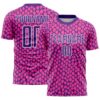 Pink Purple White Gradient Arrow Sublimation Soccer Uniform Jersey, Custom Team Soccer Jersey Shirt