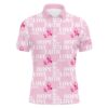 Pink Ribbon Golf Clubs Men Golf Polo Shirt Custom Breast Cancer Golf Shirts For Men, Male Golf Outfits, Golf Polo Shirt, Golf Shirts