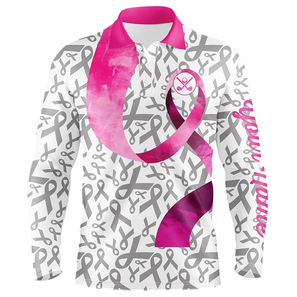Pink Ribbon Pattern Men Golf Polo Shirts Custom Breast Cancer Golf Shirts For Men, Golf Outfits Male, Golf Polo Shirt, Golf Shirts Pink Ribbon Pattern Men Golf Polo Shirts Custom Breast Cancer Golf Shirts For Men, Golf Outfits Male, Golf Polo Shirt, Golf Shirts