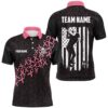 Pink Ribbons Breast Cancer Awareness Pattern Men’s Golf Polo Shirts Custom Golf Apparel For Men’s, Golf Polo Shirt, Golf Shirts