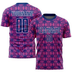Pink Royal White Geometric Shapes Sublimation Soccer&hellip;